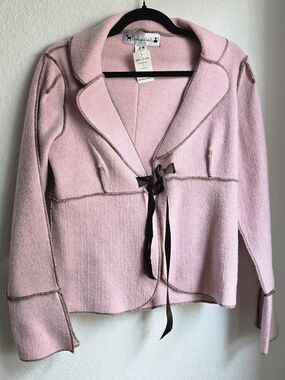 BEEBOP AND WALLY NYC NWT - Ribbon-Tie Pink Blazer Jacket